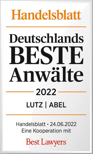 Handelsblatt: Beste Anwälte 2022 - LUTZ|ABEL
